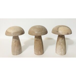 3 Wooden Mushrooms, Home Decor, NEW, 
Color - Nature, 5.5" x 3.25",
SOLID WOOD